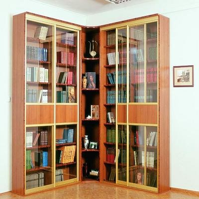 Шкаф-купе угловой для книг фото